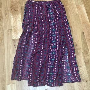 Multicolor A-Line Skirt double slit skirt 1X